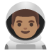 👨🏽‍🚀 man astronaut: medium skin tone display on Google